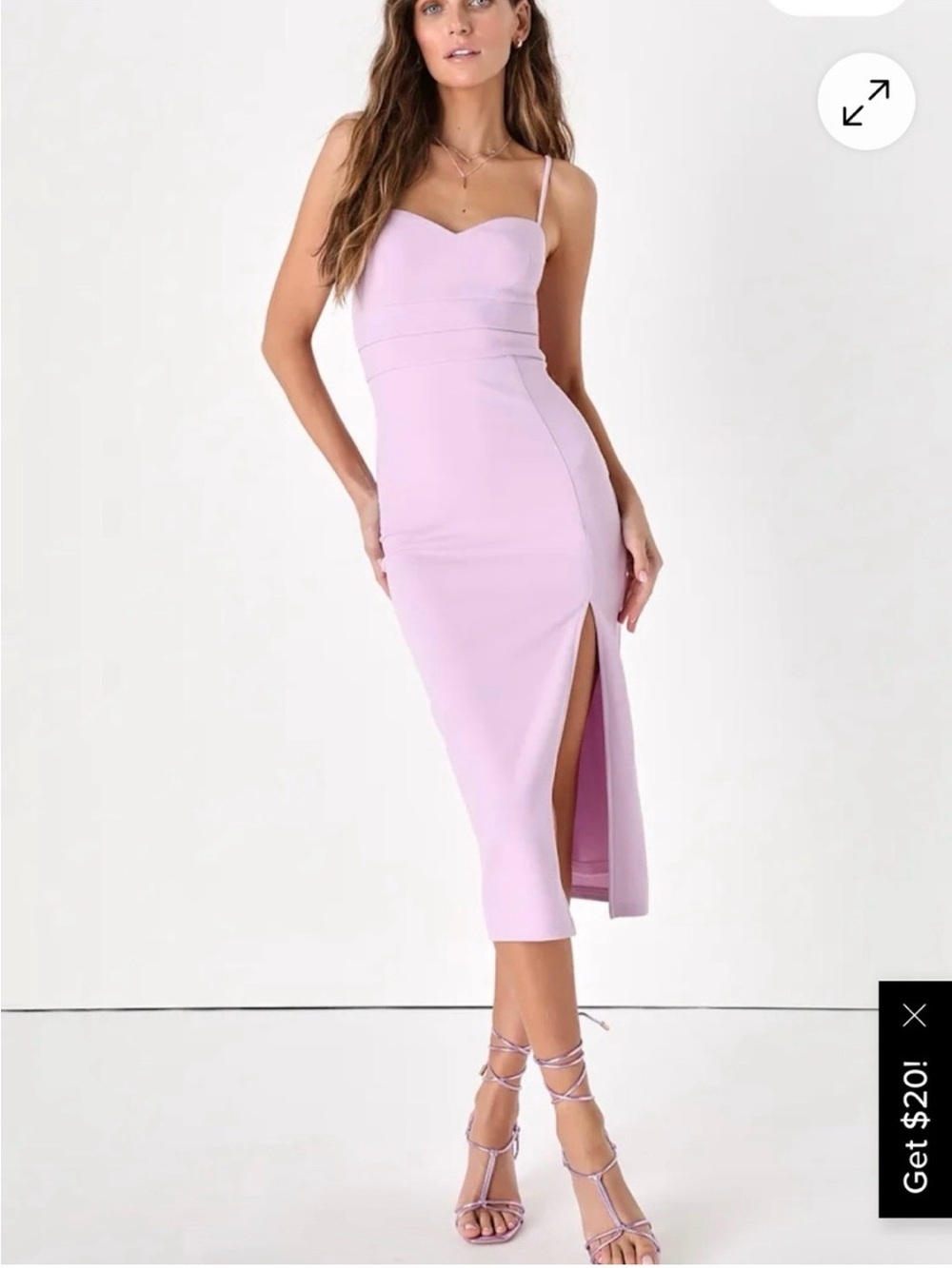 Stun and Done Lilac Sleeveless Bodycon Midi Dress